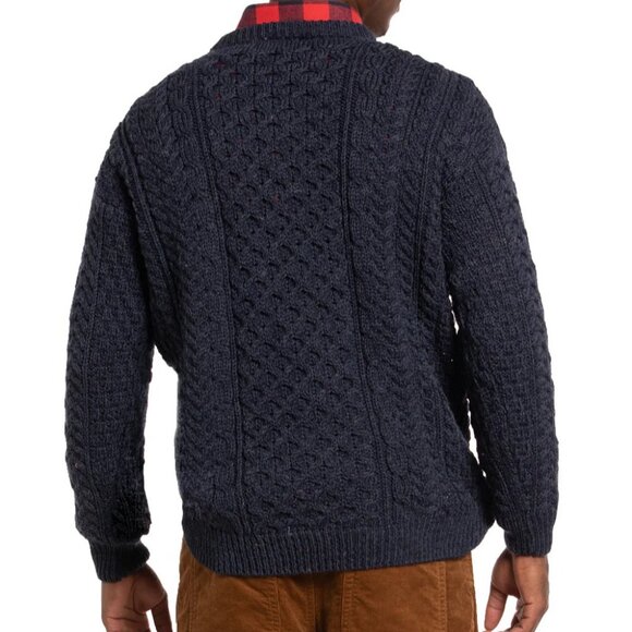NWT Rue St-Patrick Worsted Wool Aran Cable Knit Sweater XXL Fisherman Nautical - Picture 2 of 8
